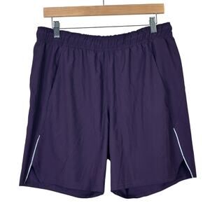 Motion Shorts Mens M Purple Polyester Drawstring Athleisure Gym Workout